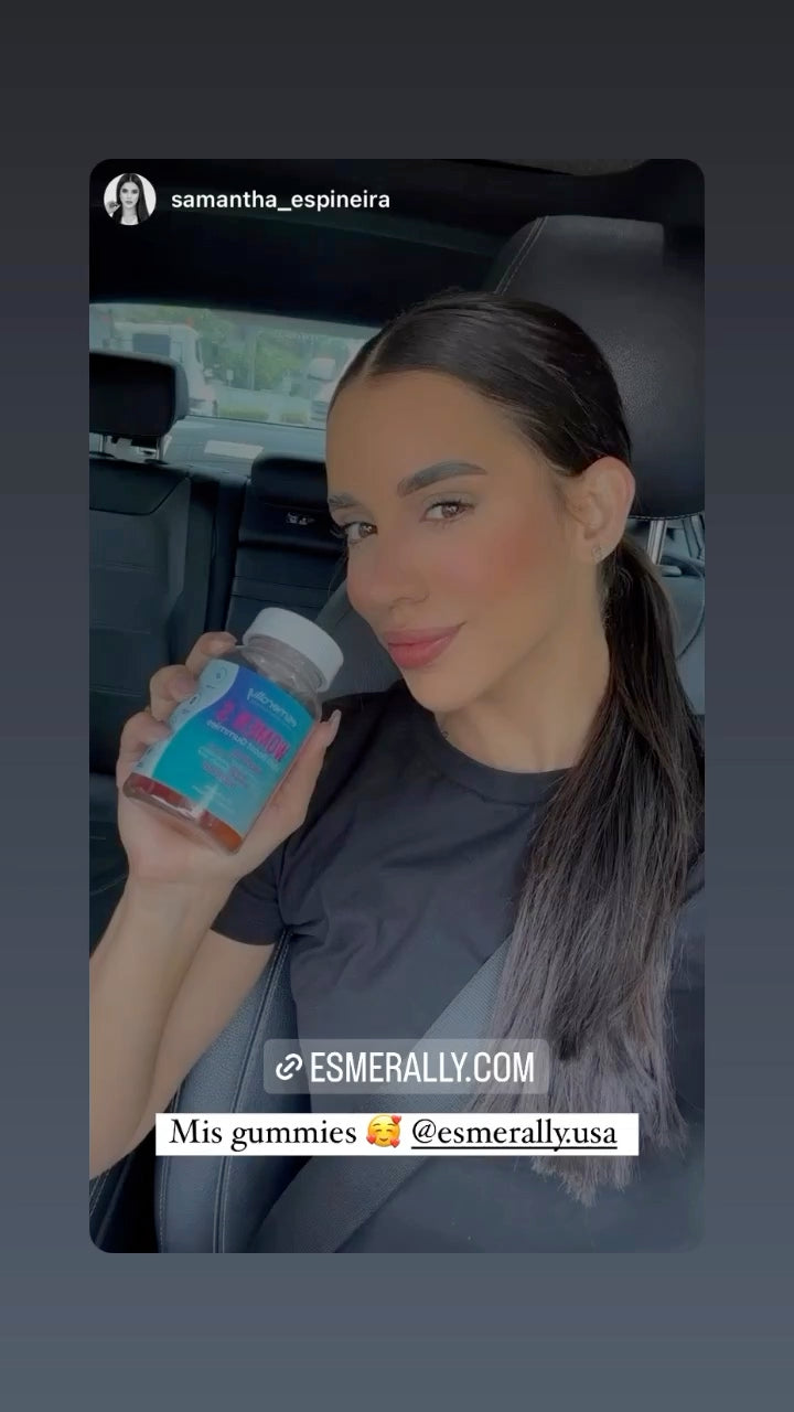 Samantha en una colaboración publicitaria con ESMERALLY